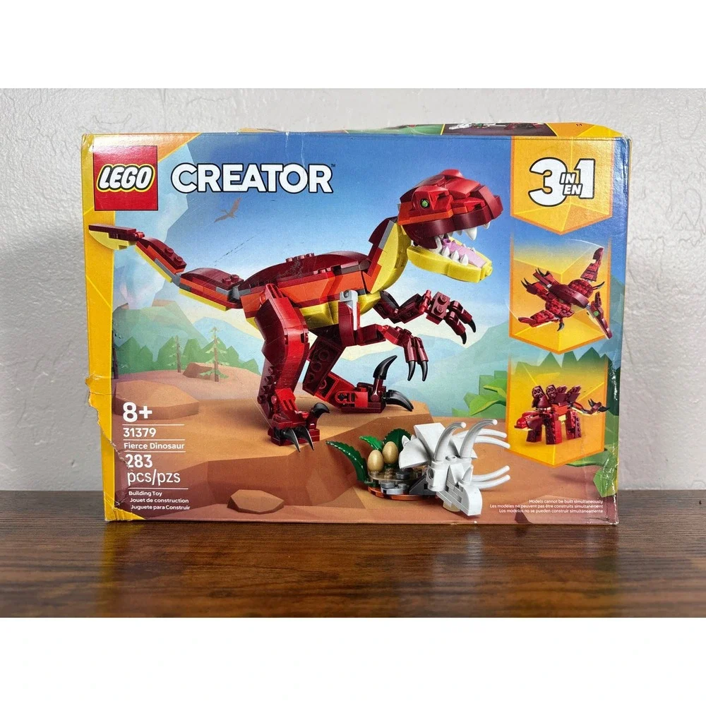 LEGO Creator 3-in-1 Fierce Dinosaur 31379 T-Rex Triceratops Pterodactyl 283‎ Pcs